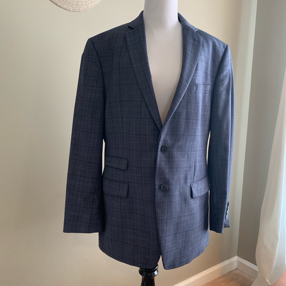 Calvin Klein blue and gray wool sport coat